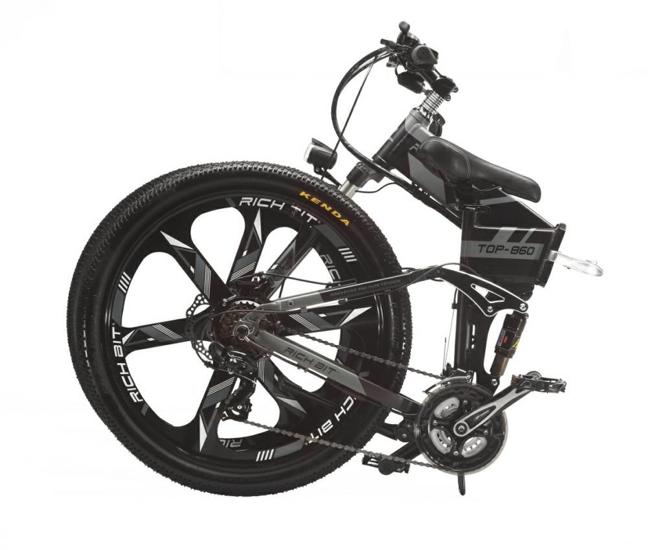 EU STOCK 26 Inch Wheel Folding Electric Bike Full Suspension Rich Bit Top 860 Manual 36v 250w 12.8Ah