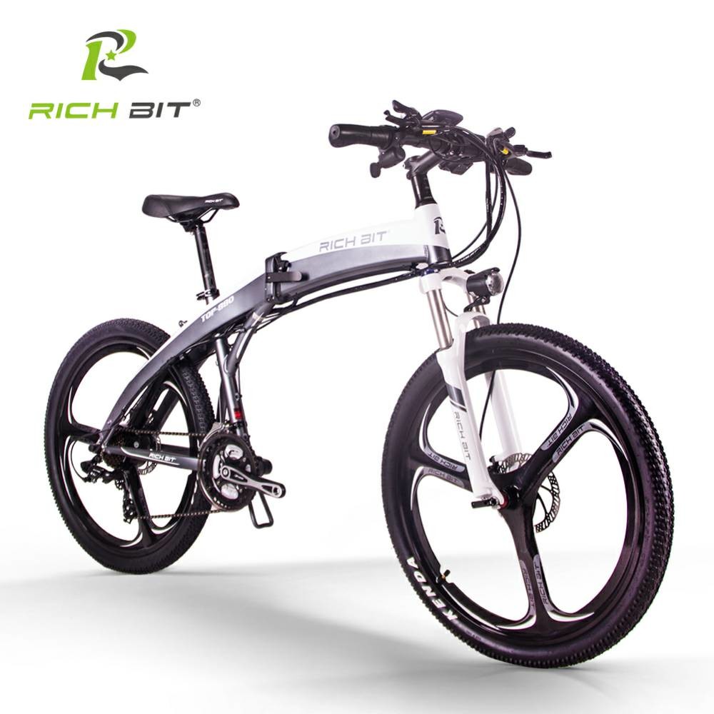 36v Ebike Folding Mountain Bike Electric Cycle Lunar Frame Richbit Top 880 250w 9.6ah
