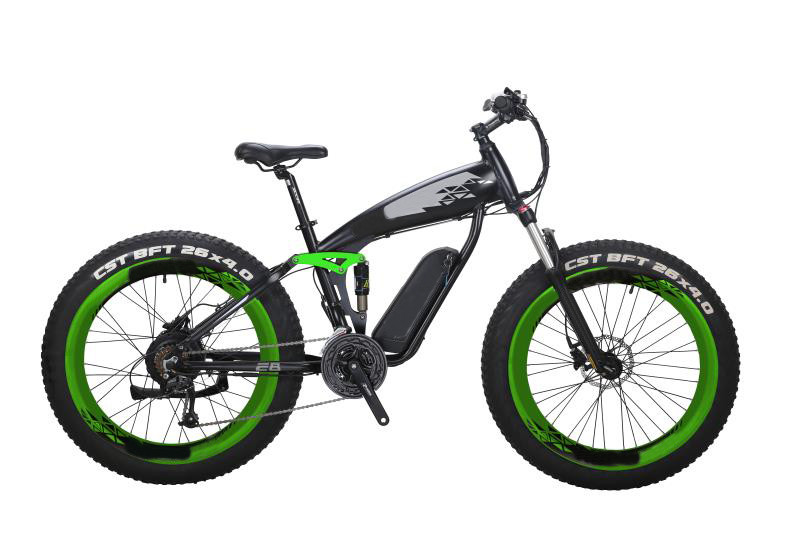 26 Inch Folding Fat Tire Electric Bike 350w 48v Full Suspension Foldable CYSUM E8